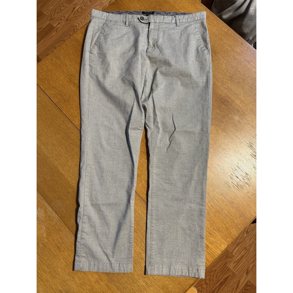 Ted Baker London Men's 36R Grey Volvek Slim Fit Dress‎ Chino Pants Cotton Blend